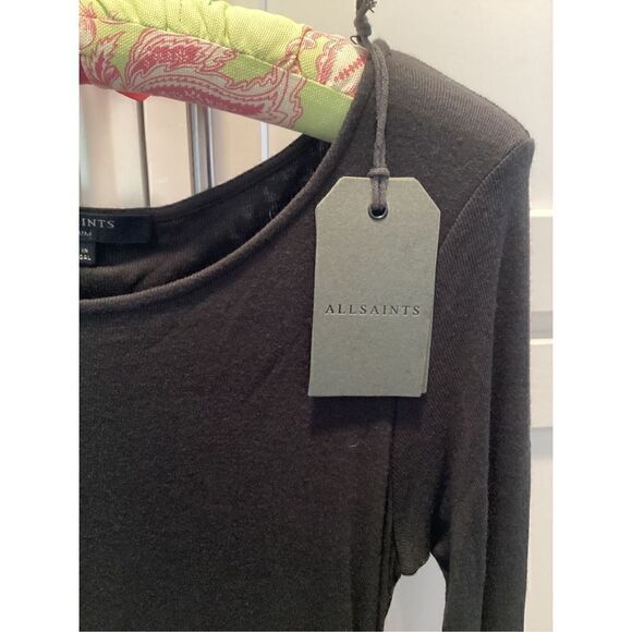 NWT ALLSAINTS Womens Duna Dress Sz M Graphite $178.00 NEW - Picture 4 of 11